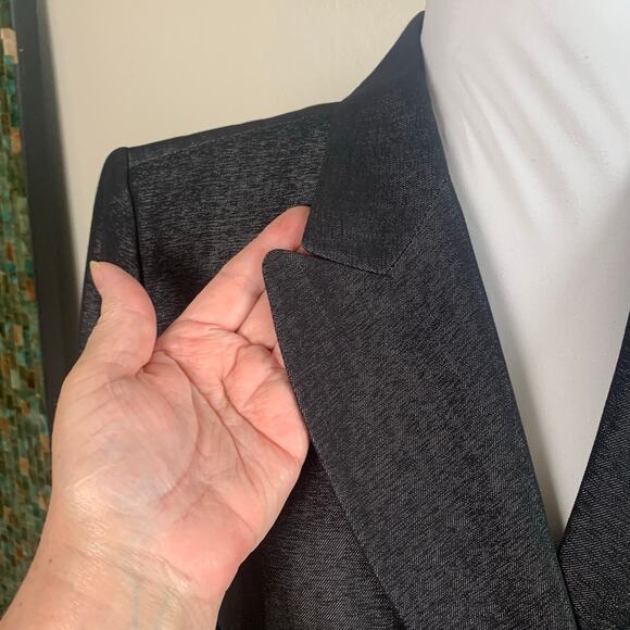 Ellen Tracy Sz 6 Pant Suit w Double Breasted Long Blazer Jacket Wool Gray Career - Picture 5 of 11